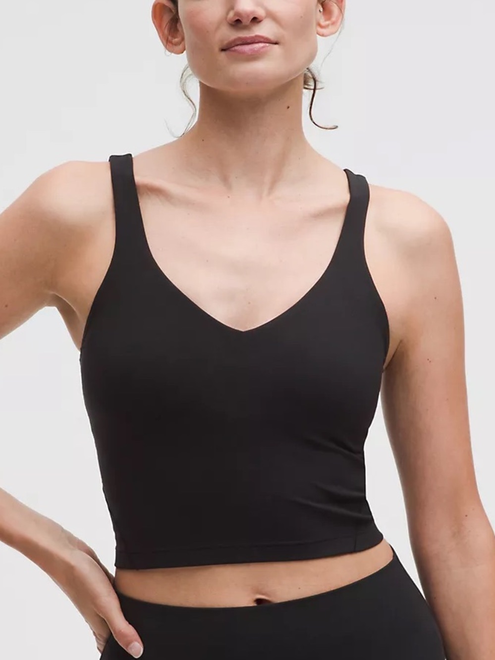 Lululemon align Black Scoop Neck Cropped Tank Top size 6